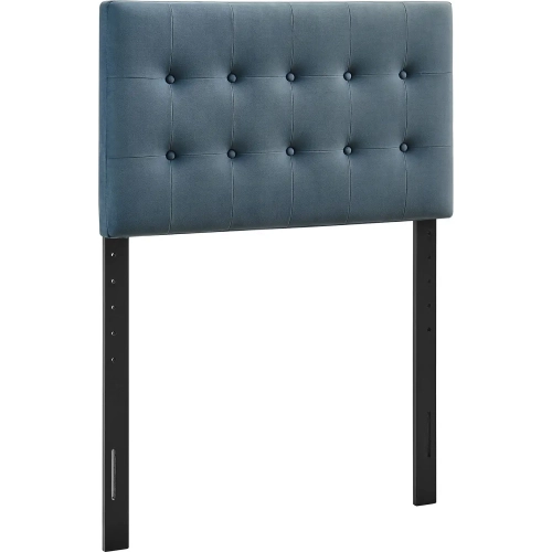 Emily Twin Headboard in Tufted Cadet Blue Performance Velvet