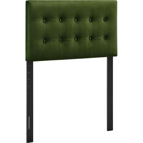 Emily Twin Headboard in Tufted Moss Green Performance Velvet