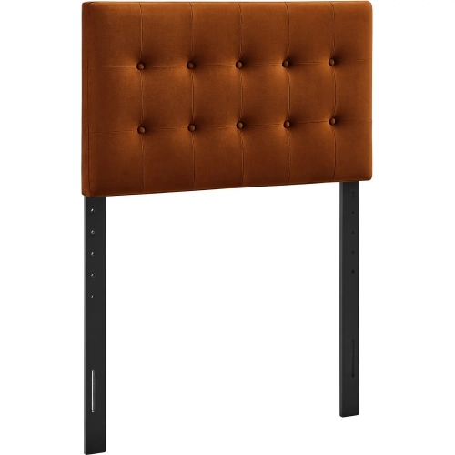 Emily Twin Headboard in Tufted Rust Brown Performance Velvet