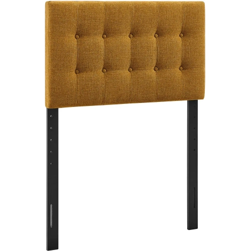 Emily Twin Headboard in Tufted Copper Yellow Fabric
