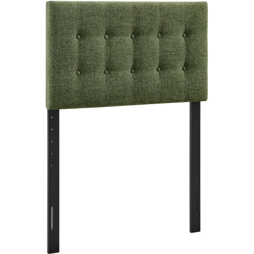 Emily Twin Headboard in Tufted Foliage Green Fabric