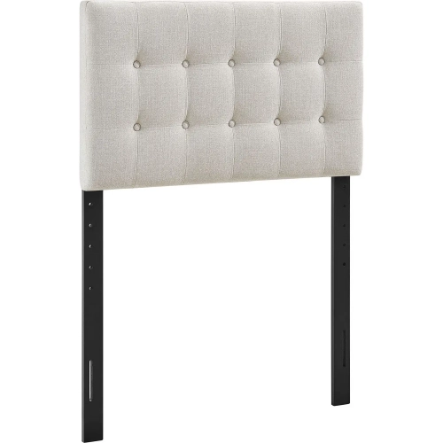 Emily Twin Headboard in Tufted Linen Brown Fabric