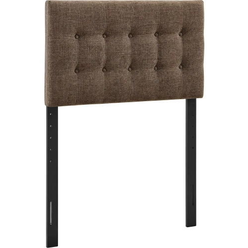Emily Twin Headboard in Tufted Mocha Brown Fabric