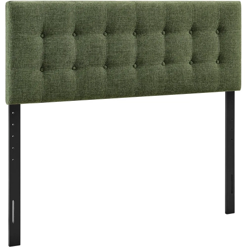 Emily Full Headboard in Tufted Foliage Green Fabric