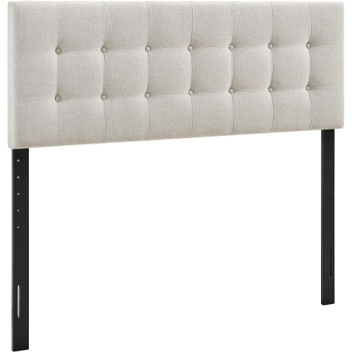 Emily Full Headboard in Tufted Linen Brown Fabric