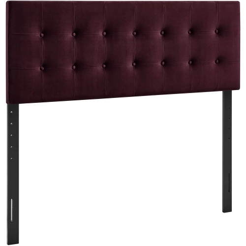Emily King Headboard in Tufted Mulberry Purple Performance Velvet