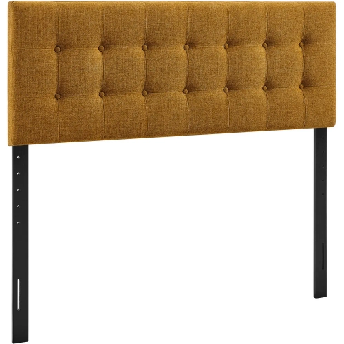 Emily King Headboard in Tufted Copper Black Fabric