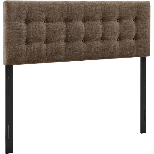 Emily King Headboard in Tufted Mocha Brown Fabric