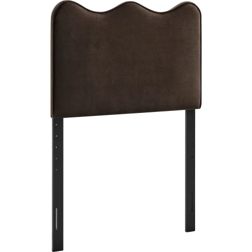Athena Twin Headboard in Chocolate Brown Performance Velvet