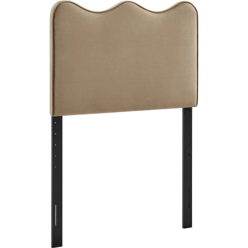 Athena Twin Headboard in Taupe Brown Performance Velvet