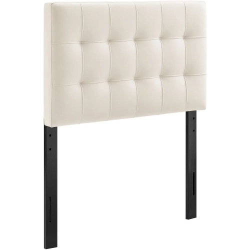Lily Twin Headboard in Tufted Alabaster White Performance Velvet