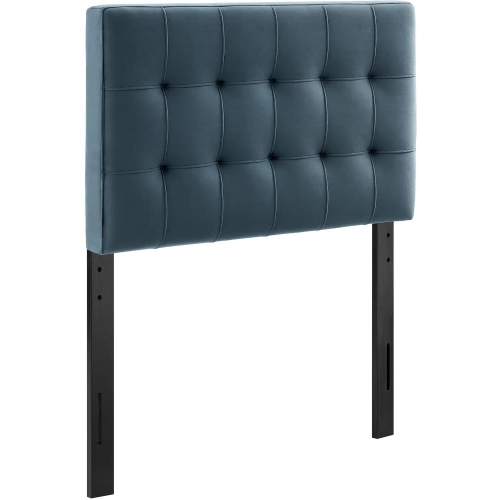 Lily Twin Headboard in Tufted Cadet Blue Performance Velvet