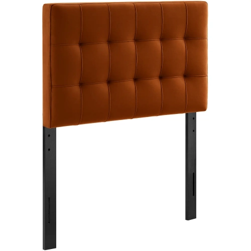 Lily Twin Headboard in Tufted Rust Brown Performance Velvet