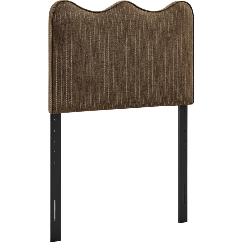 Athena Twin Headboard in Earth Brown Stripe Fabric