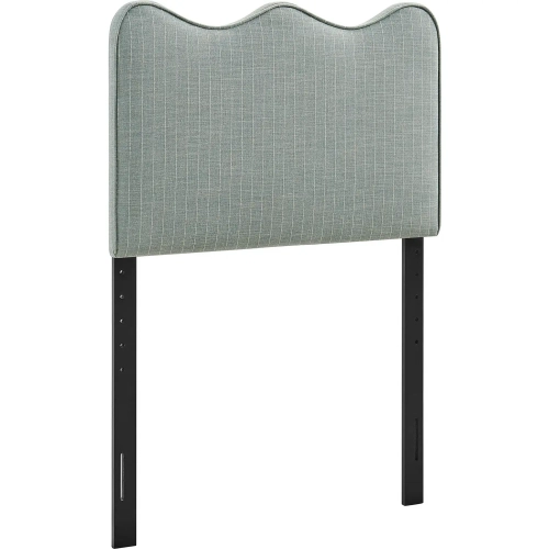 Athena Twin Headboard in Spa Blue Stripe Fabric