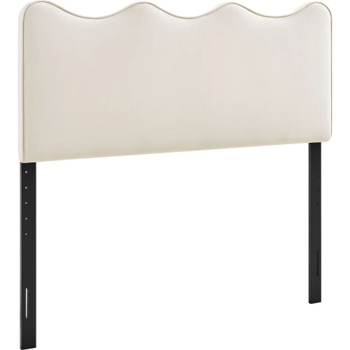 Athena Full Headboard in Alabaster White Performance Velvet