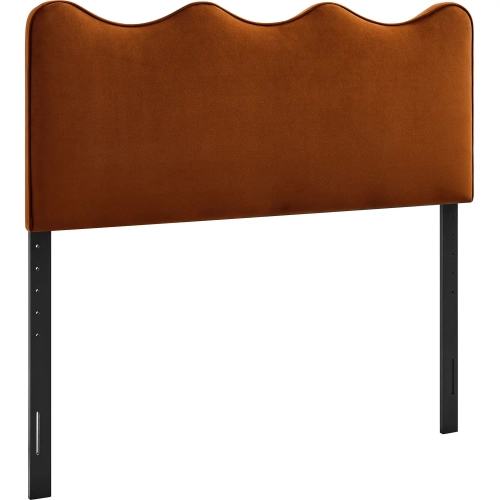 Athena Full Headboard in Rust Brown Performance Velvet