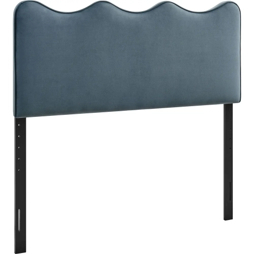 Athena Queen Headboard in Cadet Blue Performance Velvet