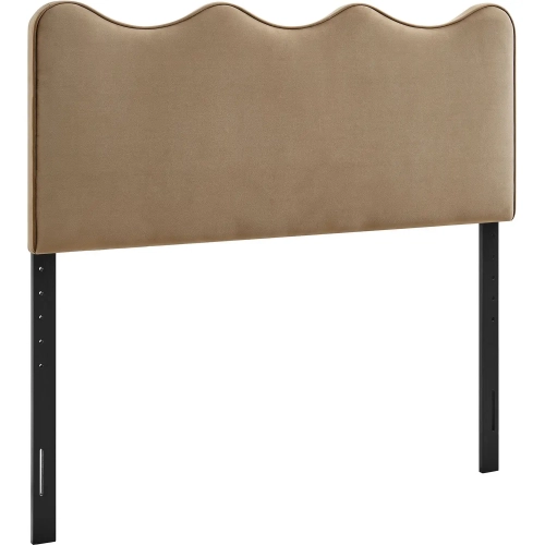Athena Queen Headboard in Taupe Brown Performance Velvet
