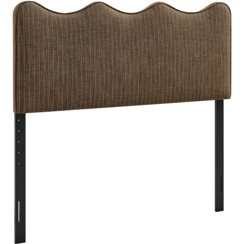 Athena Queen Headboard in Earth Brown Stripe Fabric