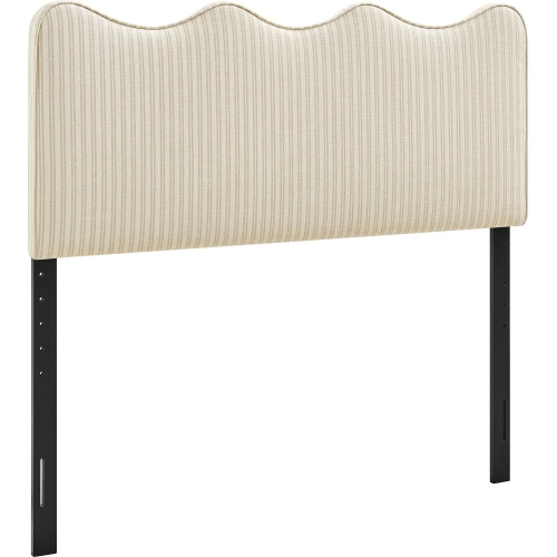 Athena Queen Headboard in Oatmeal Stripe Fabric