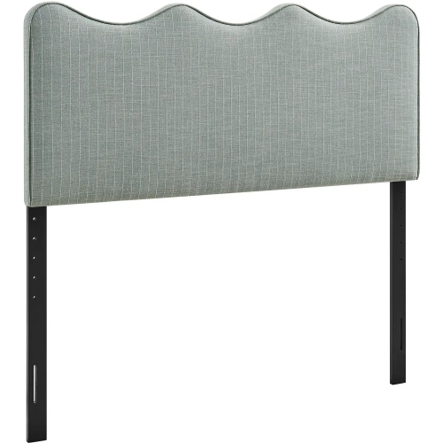 Athena Queen Headboard in Spa Blue Stripe Fabric