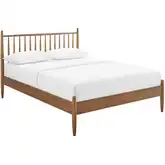 Zane Full Spindle Bed in Walnut Brown Finish Wood