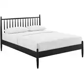 Zane King Spindle Bed in Black Finish Wood