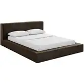 Luma Queen Platform Bed in Java Chenille Fabric