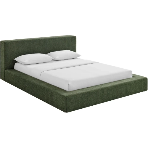 Luma King Platform Bed in Eucalyptus Chenille Fabric