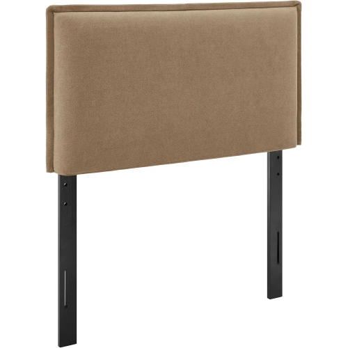Camille Twin Headboard in Almond Brown Linen Blend Fabric