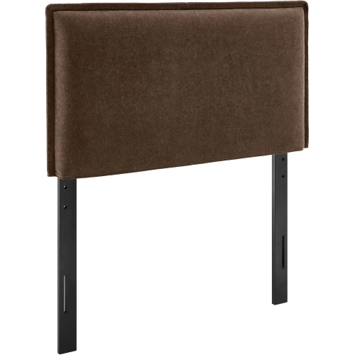 Camille Twin Headboard in Cocoa Brown Linen Blend Fabric