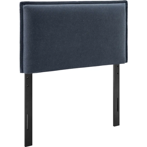 Camille Twin Headboard in Denim Blue Linen Blend Fabric