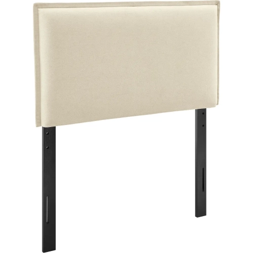 Camille Twin Headboard in Linen White Linen Blend Fabric
