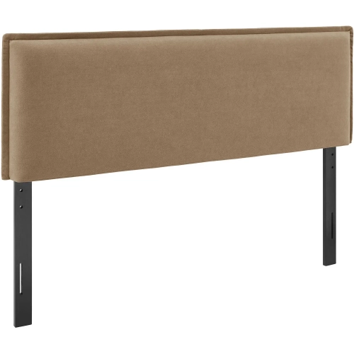 Camille Full Headboard in Almond Brown Linen Blend Fabric
