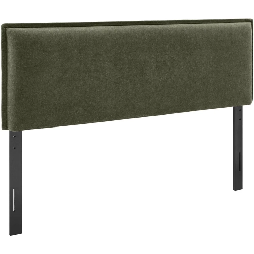 Camille Queen Headboard in Sage Green Linen Blend Fabric