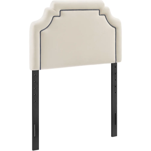 Magnolia Twin Headboard in Alabaster & Cadet Blue Performance Velvet