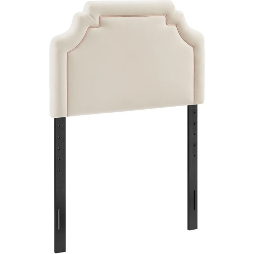 Magnolia Twin Headboard in Alabaster & Pink Performance Velvet