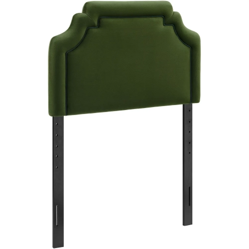 Magnolia Twin Headboard in Moss Green & Dark Green Performance Velvet