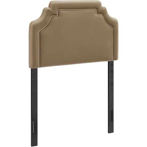 Magnolia Twin Headboard in Taupe Brown & Almond Performance Velvet