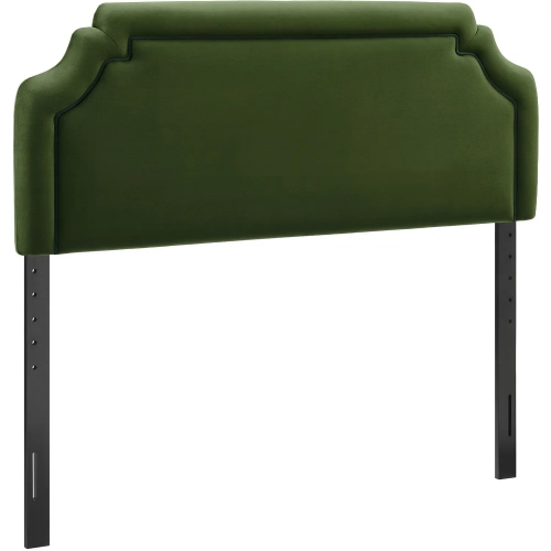Magnolia Queen Headboard in Moss Green & Dark Green Performance Velvet