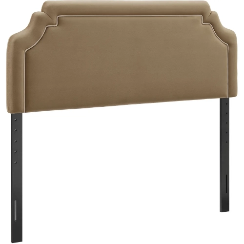 Magnolia Queen Headboard in Taupe Brown & Almond Performance Velvet