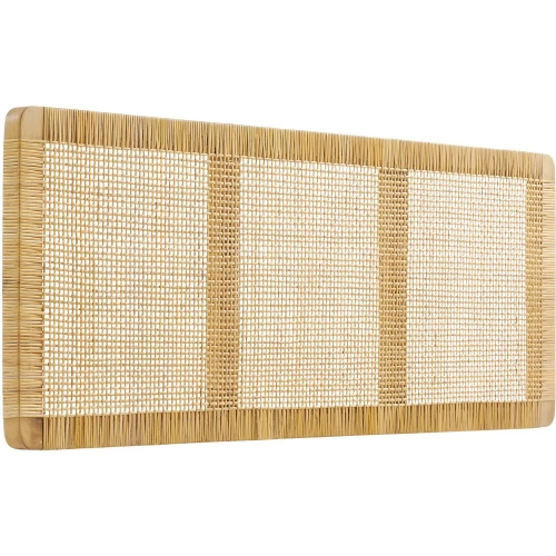 Sandy Full Wall Mounted Headboard in Mango Wood & Rattan