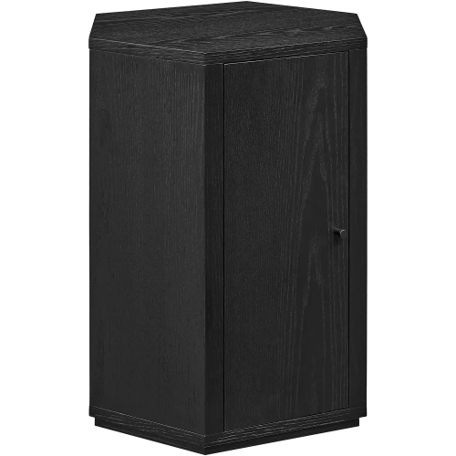 Kade Faceted Side Table in Black Wood