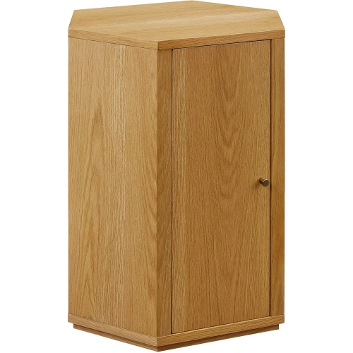Kade Faceted Side Table in Natural Brown Wood