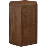 Kade Faceted Side Table in Walnut Brown Wood