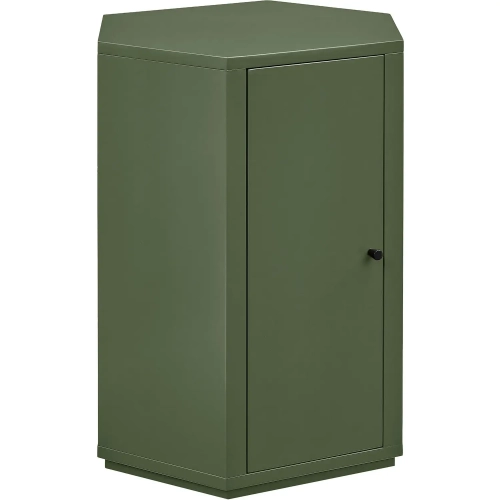 Kade Faceted Side Table in Semi Gloss Cypress Green Finish