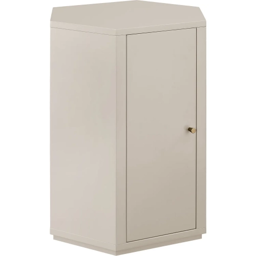 Kade Faceted Side Table in Semi Gloss Putty Gray Finish