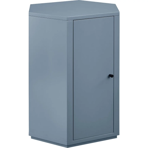 Kade Faceted Side Table in Semi Gloss Stillwater Blue Finish