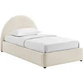 Resort Twin Arched Storage Bed in Alabaster Brown Performance Velvet